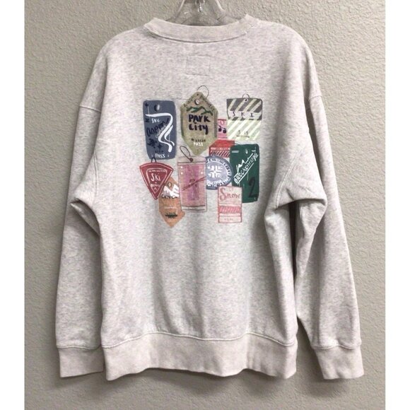 Abercrombie & Fitch Apres Ski A&F Fleece Oversized Gray Sweatshirt Small - Picture 1 of 12